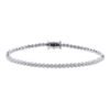 Bezel Set Diamond Tennis Bracelet in 14k White Gold with Milgrain