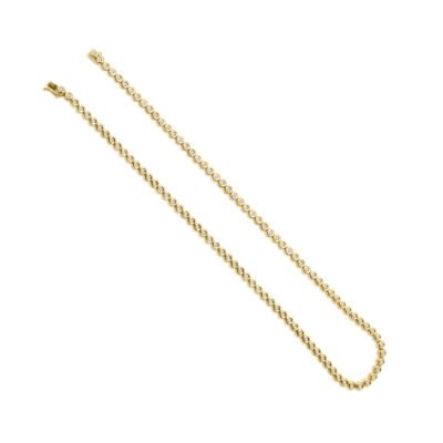 Bezel Set Diamond Tennis Necklace in 14k Yellow Gold