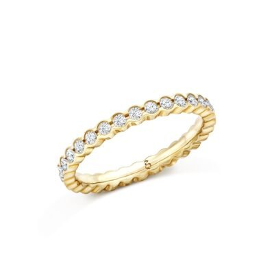Bezel Set Round Brilliant Diamond Eternity Ring in 14k Yellow Gold