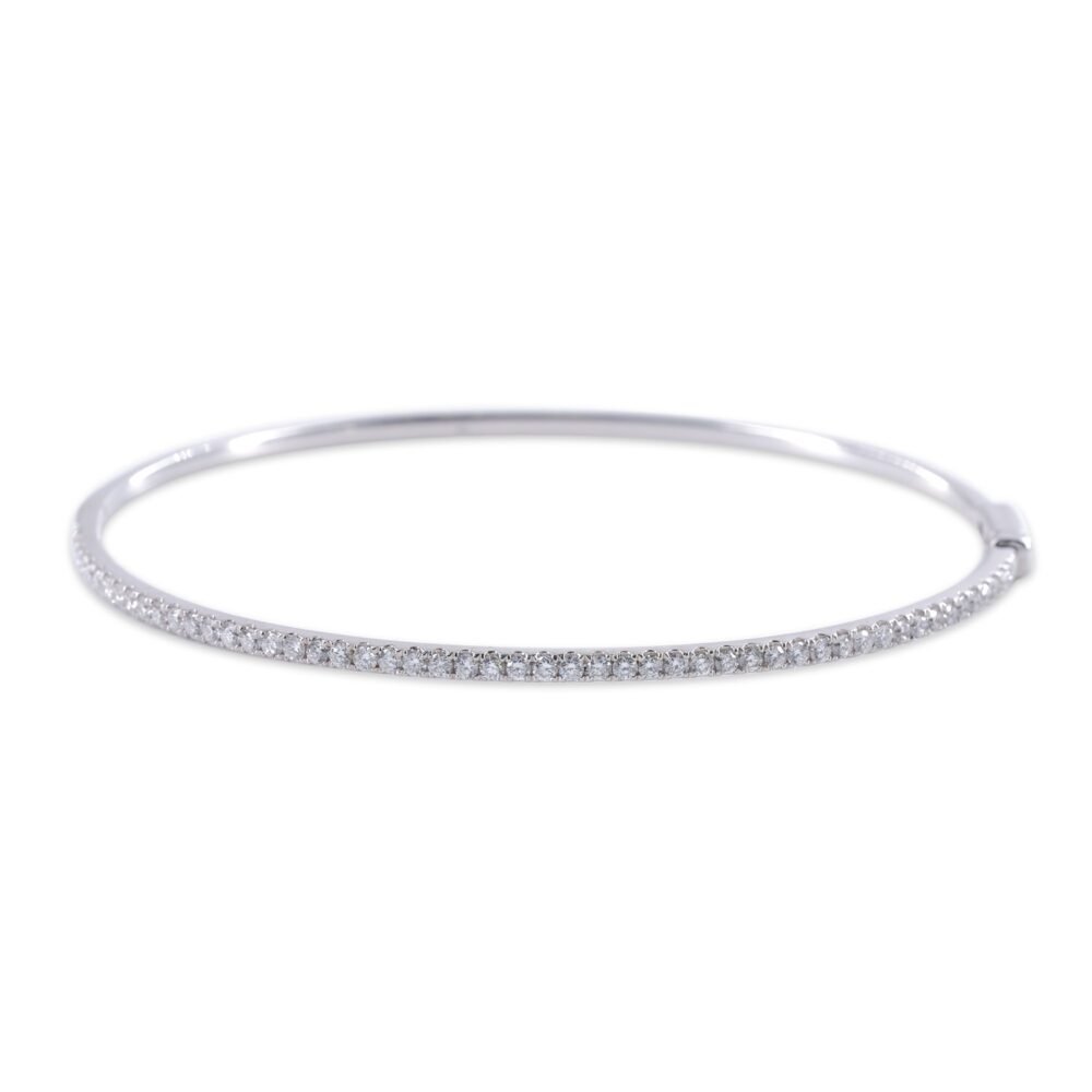 Diamond Bangle Bracelet in 14k White Gold