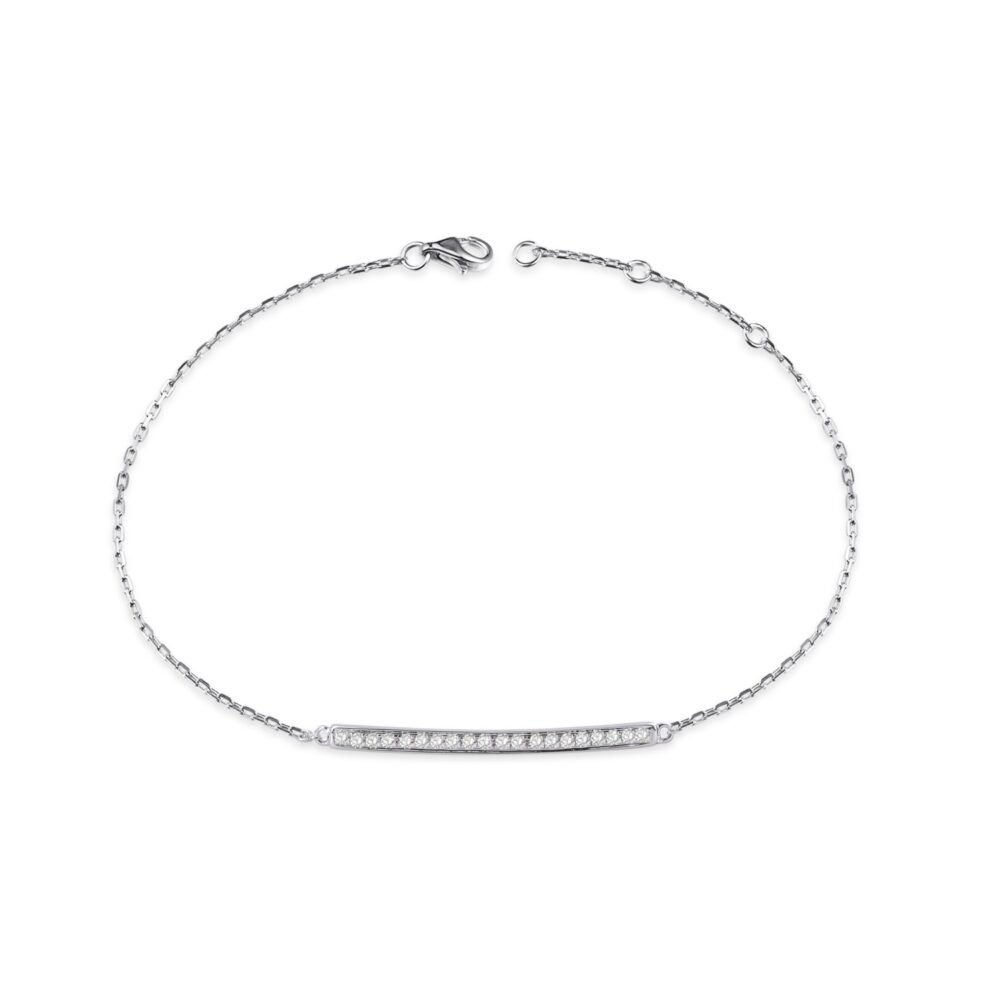 Diamond Bar Bracelet in 14k White Gold