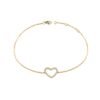 Bracciale con cuore di diamanti in oro giallo 14 carati