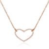 Collier en or rose 14K avec cœur en diamant