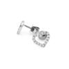 Diamond Heart Stud Earrings in 14k White Gold