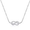 14k valge kuldne teemantne Infinity Knot kaelakee