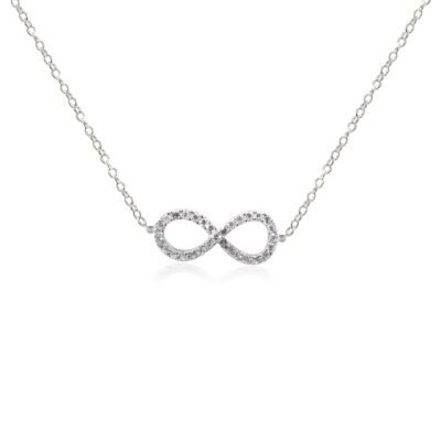 Diamond Infinity Necklace in 14k White Gold