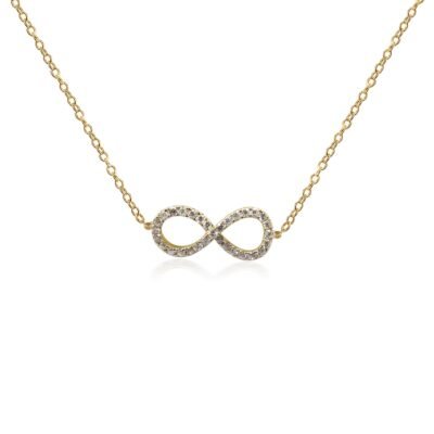 Diamond Infinity Necklace in 14k Yellow Gold