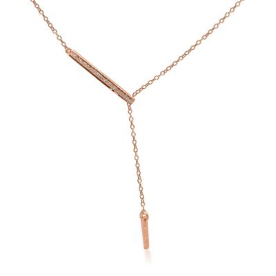 Diamond Lariat Necklace in 14k Rose Gold