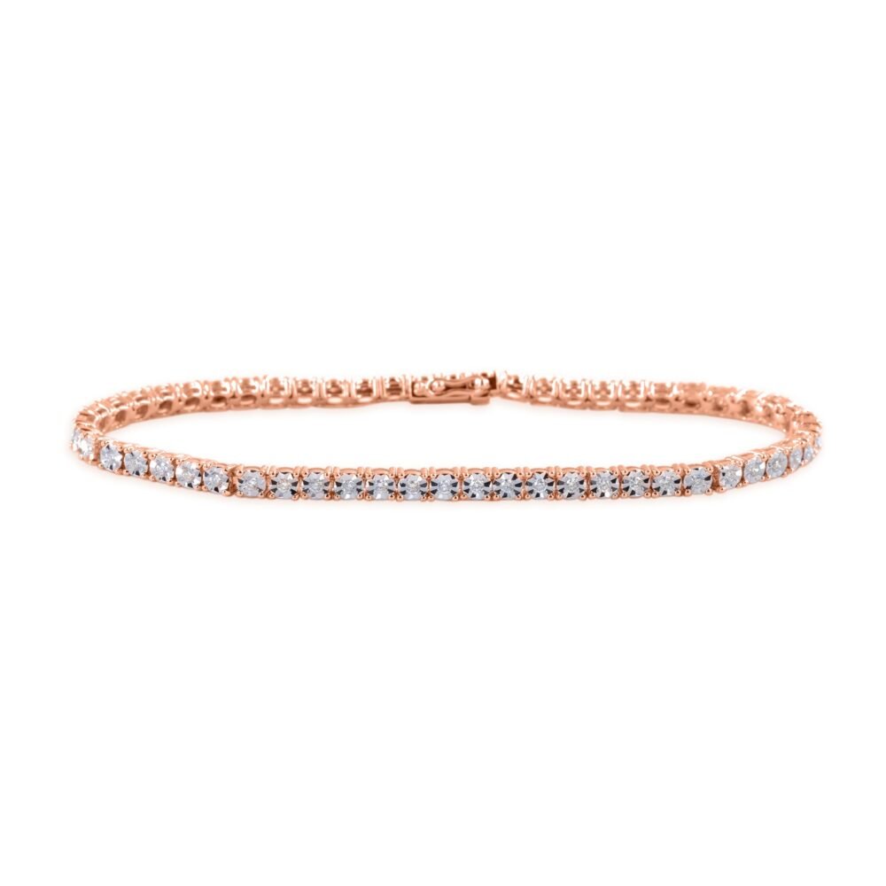 Diamanten tennisarmband in 18k roségoud