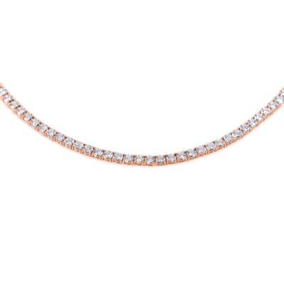 Diamond Tennis Necklace in 18k Rose Gold