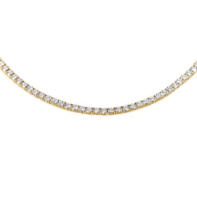 Diamant-Tennis-Halskette aus 18k Gelbgold