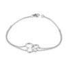 Double Heart Diamond Bracelet in 14k White Gold