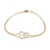 Double Heart Diamond Bracelet in 14k Yellow Gold