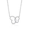 Double Heart Diamond Necklace in 14k White Gold