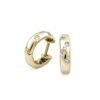 Flush Set Round Brilliant Diamond Huggie Earrings in 14k Yellow Gold