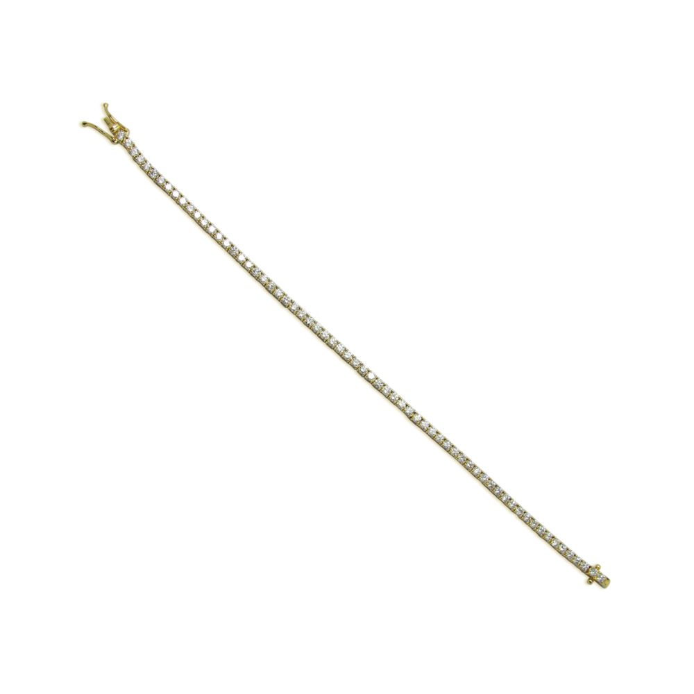 Four-Prong Diamond Tennis Bracelet in 14k Yellow Gold