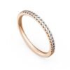 French Pavé Set Round Brilliant Diamond Half Eternity Ring in 14k Rose Gold