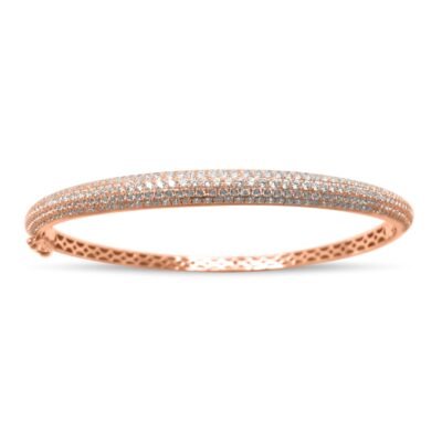 Flerradigt armband med pavédiamanter i 14k roséguld