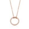 Open Circle Diamond Necklace in 14k Rose Gold