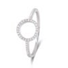 Open Circle Round Brilliant Diamond Ring in 14k White Gold