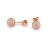 Round Brilliant Diamond Disco Ball Stud Earrings in 14k Rose Gold