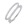 Round Brilliant Diamond Double Band Ring in 14k White Gold