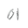 Round Brilliant Diamond Huggie Earrings in 14k White Gold