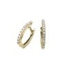 Round Brilliant Diamond Huggie Earrings in 14k Yellow Gold