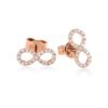 Boucles d'oreilles Infinity en or rose 14k avec diamants ronds et brillants