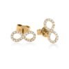 Boucles d'oreilles Infinity en or jaune 14k avec diamants ronds et brillants