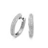 Round Brilliant Diamond Pavé Huggie Earrings in 14k White Gold