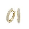 Round Brilliant Diamond Pavé Huggie Earrings in 14k Yellow Gold