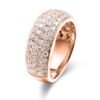 Round Brilliant Diamond Pavé Ring in 14k Rose Gold