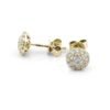 Round Brilliant Diamond Pavé Stud Earrings in 14k Yellow Gold