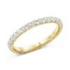 Scallop Set Round Brilliant Diamond Eternity Ring in 14k Yellow Gold