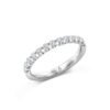 Scalloped Round Brilliant Diamond Half Eternity Ring in 14k White Gold