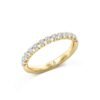 Scalloped Round Brilliant Diamond Half Eternity Ring in 14k Yellow Gold