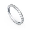 Semi Bezel Set Round Brilliant Diamond Eternity Ring in 14k White Gold