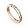 Seven Stone Bar Set Round Brilliant Diamond Eternity Ring in 14k Rose Gold