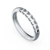 Seitsemän Stone Bar asetettu pyöreä Brilliant Diamond Eternity Ring 14k valkokultainen timantti