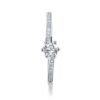 Six-Prong Round Brilliant Diamond Ring in 14k White Gold with Twisted Diamond Band