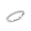 Three Sided Bead Set Round Brilliant Diamond Half Eternity Ring in 14k White Gold