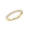 Three Sided Bead Set Round Brilliant Diamond Half Eternity Ring in 14k Yellow Gold