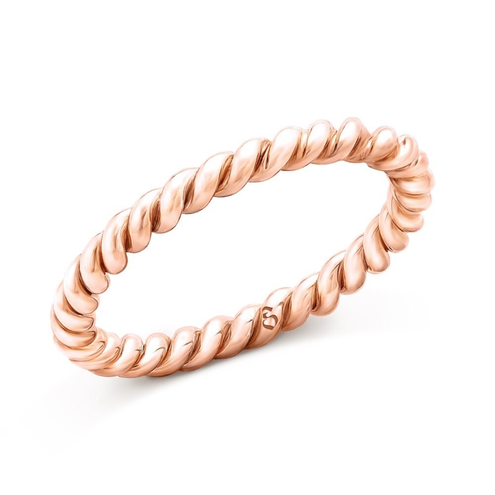 Twisted Rope Eternity Band in 14k Rose Gold