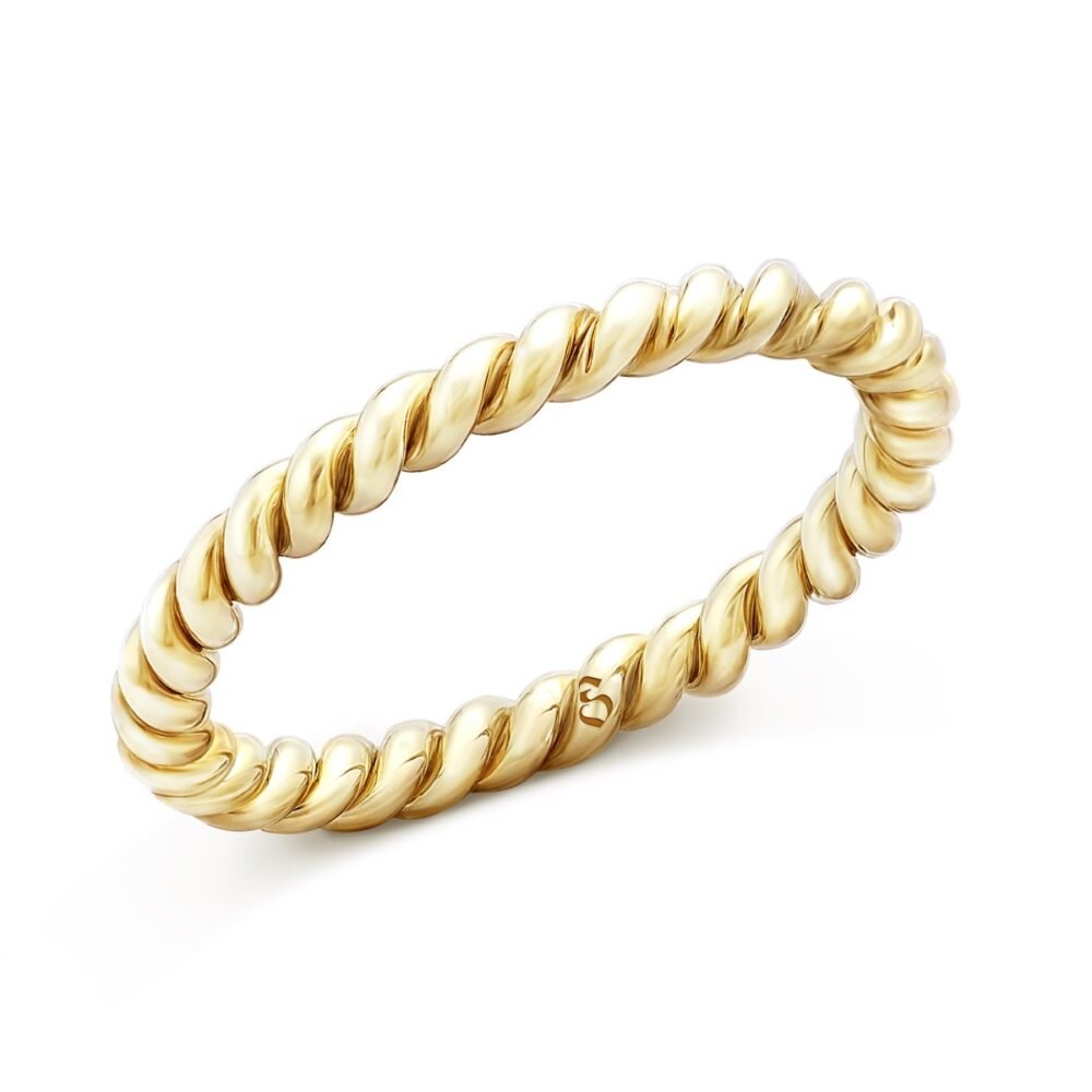 Twisted Rope Eternity Band in 14k Yellow Gold